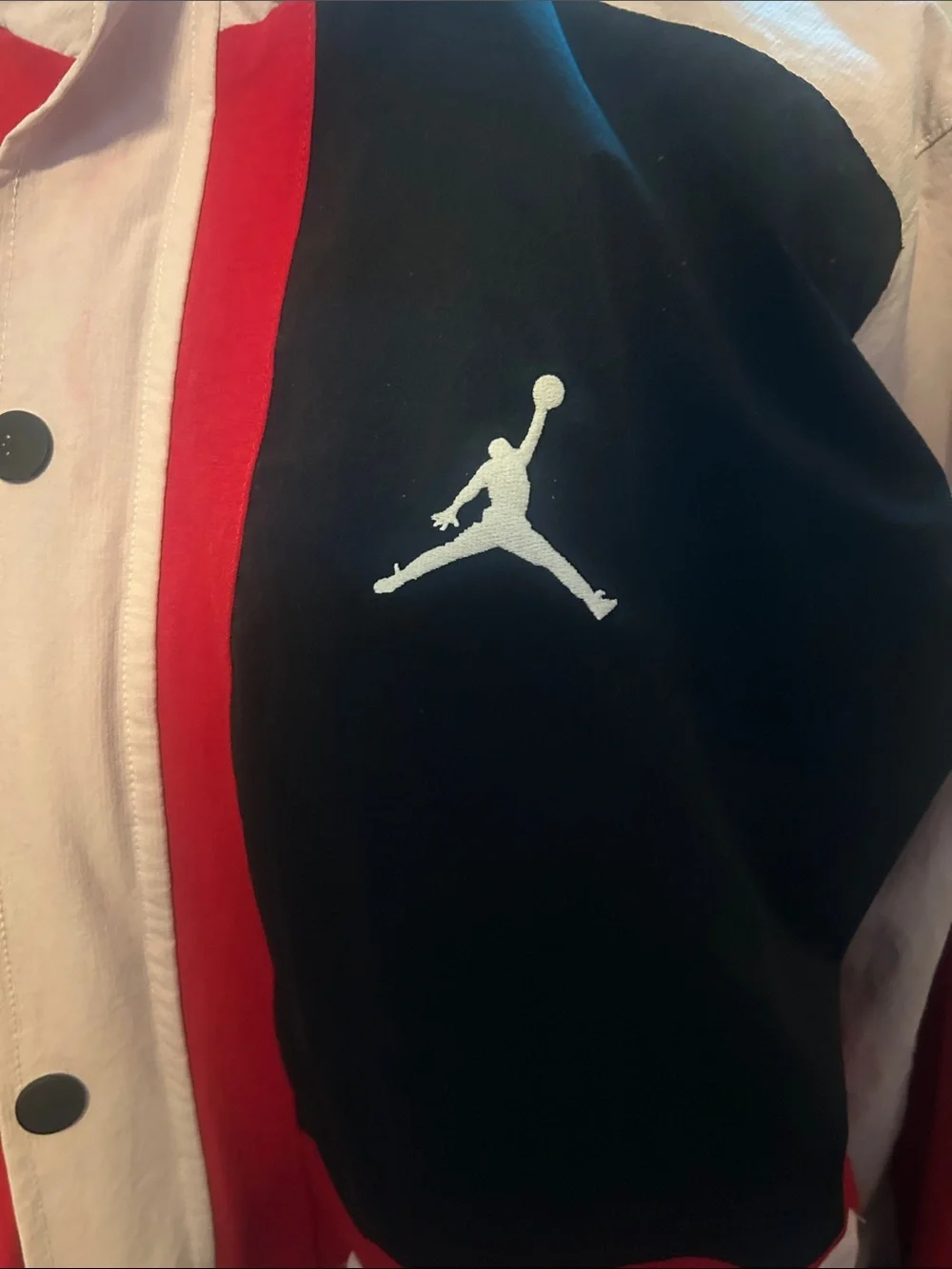 Jordan Red, Black & Pink Colorblock Windbreaker Jacket
